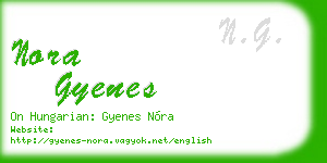 nora gyenes business card